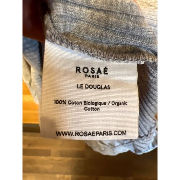 ROSAE PARIS Ribbed Mock Neck Keyhole Back Long Sleeve Organic Cotton Sweater M - Picture 3 of 10